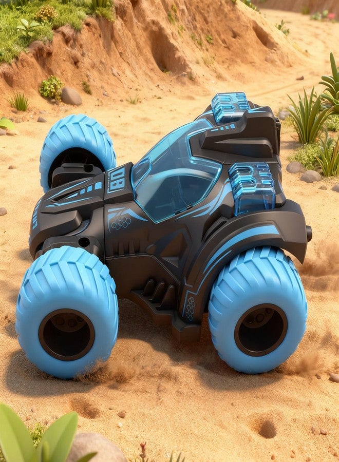 AtomDream Tech Friction Powered Flip Stunt Car, Push and Go Toy Car with 360° Upright Spin, Dual-Sided Rotating Off-Road Vehicle, No Batteries Required, Toy Car for Boys & Girls Ages 3 (Blue) - Image 2